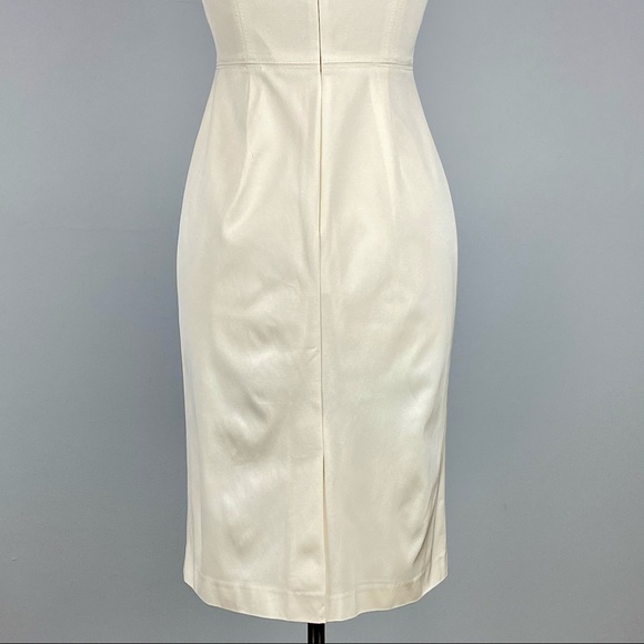 J Crew Ivory Faille Stretch Sheath Dress 4 - Picture 10 of 13